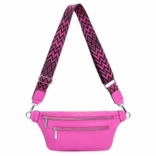 OBC Damen Brusttasche Tasche Crossbody Gürteltasche Umhängetasche Hüfttasche Cross-Over Bodybag Pink von ITALYSHOP24