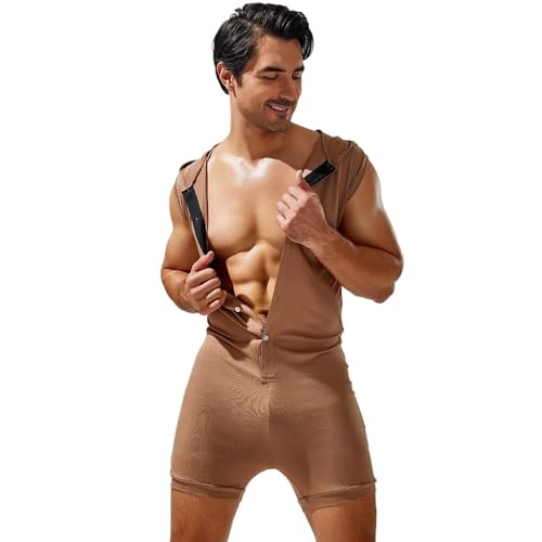 IUERVPS Powerlifting Singlet Mann Wrestling Sport Set Trainingsanzug Sweatsuit Boxen Fitness Anzug Training Sportswear Outfits Gym(Brown,XL) von IUERVPS