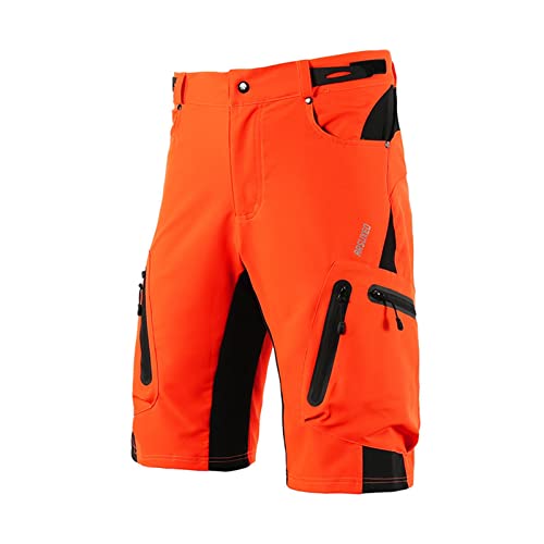 IUNSER Herren Loose Fit Radhose MTB Radhose Wasserabweisend Fahrradbekleidung Herren Mountainbike (Orange, L) von IUNSER