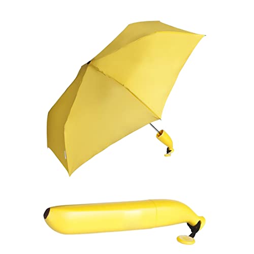 IUNSER Regenschirm Banane Taschenschirm Banane Regenschirm Gelb Regenschirm Durchsichtig Klein von IUNSER