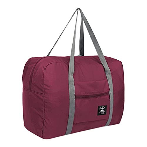 Leichte Faltbare Reisetasche 38L Wasserabweisende Sporttasche mit Rucksack Travel Gym Tasche Duffle Bag Fitnesstasche für Herren Damen (Wine, One Size) von IUNSER
