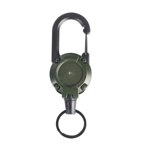 Luya Schlüsselanhänger, robust, einziehbarer, automatisch einziehbares Drahtseil, für den Außenbereich, einziehbarer Schlüsselanhänger, robuste, einziehbare Reise-Überlebensausrüstung (C, One Size) von IUNSER