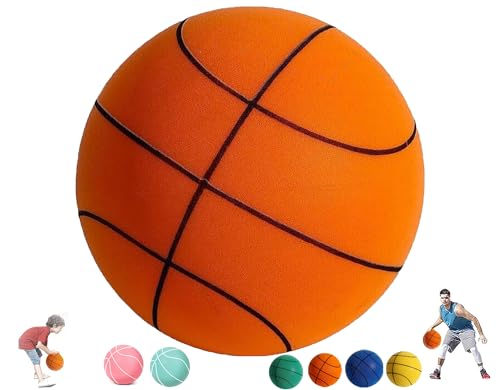 IVMqclicc Hush Handle Basketball Silent Basketball Dribbling Indoor Quiet Basketball Indoor,Foam Basketball, Easy to Grip Silent Ball High Resilience, Safe/Soft/High Elasticity (No.3/7 inch, Orange) von IVMqclicc