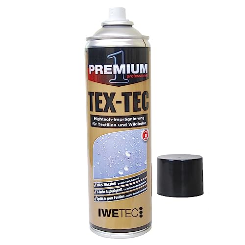 Imprägnierspray TEX-TEC das atmungsaktive Imprägnierspray 400 ml - Für Schuhe, Textilien, weiße Schuhe, Leder, Gore Tex, Zelte von IWETEC