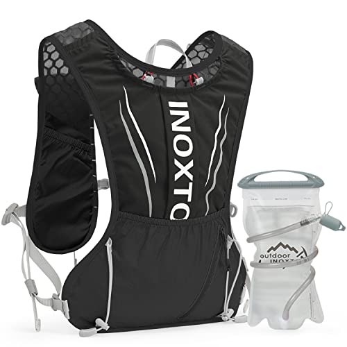IX INOXTO Running Hydration Vest for Men Women Water Backpack for Running 3L Running Hydration Pack for Trail Running Marathon Race Hiking (Black-White) von IX INOXTO