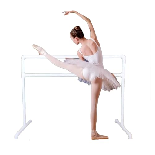 IXIETY Balance-Ballettstange, tragbare Tanzstange for Zuhause oder Studio, freistehende Tanzstange, Stretch-Pilates, Tanz oder aktives Training (Color : White Double, Size : 120x60x100cm) von IXIETY