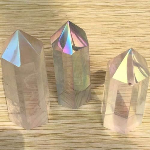 IXITAB Zepter aus Kristallglas, weiß, elektrolytisch, Hochtemperatur, Regenbogen, Reiki, Feng Shui, schöne Geschenke (Größe: 800 – 850) von IXITAB