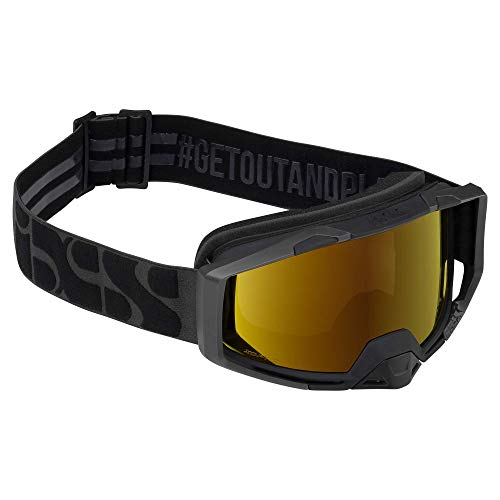 IXS Goggle Trigger Black/Mirror Gold Brille, Erwachsene, Unisex, Schwarz, einfarbig von IXS