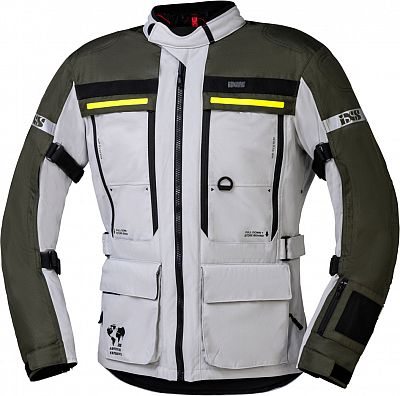 IXS Montevideo-Air 3.0, Textiljacke - Hellgrau/Dunkelgrün - 5XL von IXS
