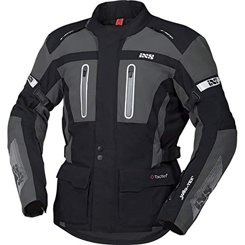 IXS Motorradjacke mit Protektoren Motorrad Jacke Pacora-ST Textiljacke schwarz/grau XL (lang), Herren, Tourer, Ganzjährig, Polyamid von IXS