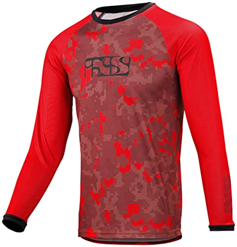 IXS Pivot Kids Jersey Fluo red-camo KM (140) Unterhemd, rot, M von IXS
