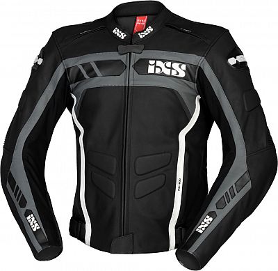 IXS RS-600 1.0, Lederjacke - Schwarz/Grau/Weiß - 50 von IXS
