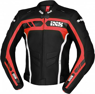 IXS RS-600 1.0, Lederjacke - Schwarz/Rot/Weiß - 52 von IXS