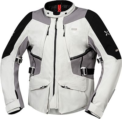 IXS Tourster-STX 1.0, Textiljacke wasserdicht - Hellgrau/Schwarz/Grau - Kurz 4XL von IXS