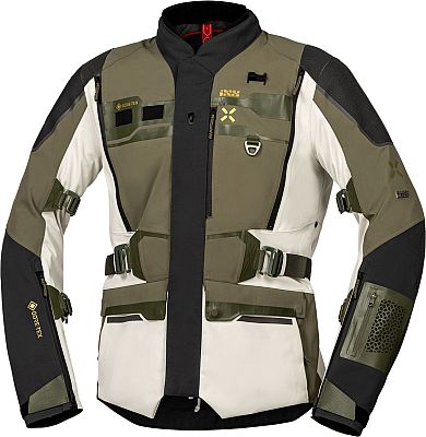 IXS Venture-GTX 1.0, Textiljacke Gore-Tex - Hellgrau/Oliv/Schwarz - L von IXS