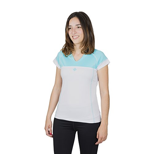 Izas Damen Muska Kurzärmeliges T-Shirt, Blau/Weiß (Azul Curacao/Blanco), L von IZAS