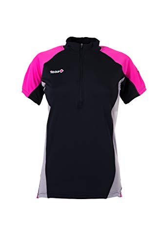 IZAS Damen Running Arbel Kurzärmeliges Laufshirt, schwarz/pink/grau, 2XL von IZAS