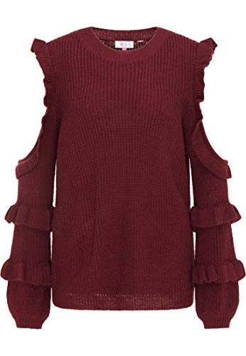 IZIA Pullover Damen 19011415 Dunkelrot, XS/S Dunkelrot von IZIA