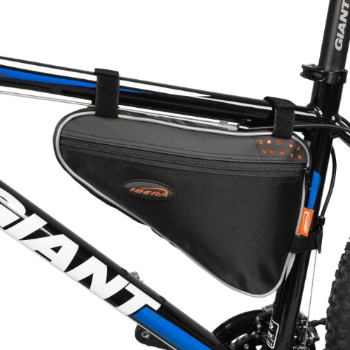 Ibera Fahrrad-Rahmentasche, Fahrradtasche Triangle Bag, Bicycle Triangle Frame Bag Large schwarz / orange von Ibera