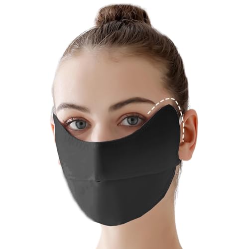 Ibuloule UV-Schutz-Gesichtsmaske,UV-Gesichtsmaske - Atmungsaktive UV-Schutz-Gesichtsmaske aus Eisseide,3D-Sonnenschutzmaske zum Angeln, Wandern, Radfahren, wiederverwendbare Gesichtsbedeckung für von Ibuloule