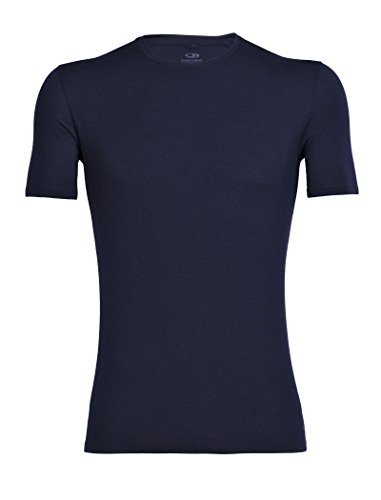 Icebreaker Herren Anatomica Crewe T-Shirt - Funktionsshirt Herren - Merinowolle Unterwäsche - Mitternachtsmarine, L von Icebreaker