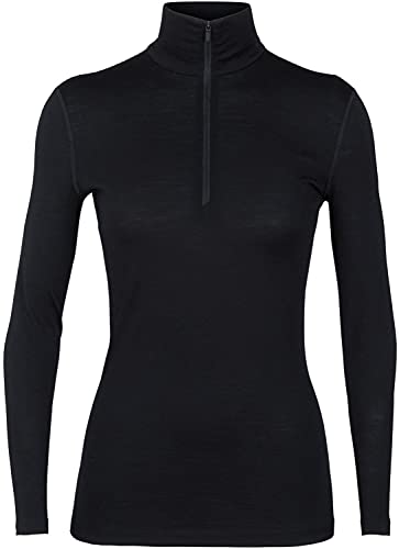 Icebreaker Merino Damen 200 Oasis Langarm Half Zip, Schwarz, XL von Icebreaker