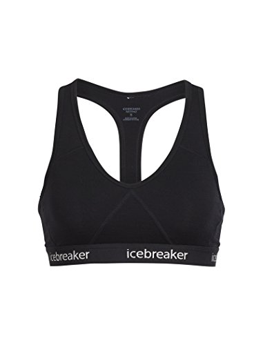 Icebreaker Merino Sprite Racerback Bra Damen - Unterwäsche aus Merinowolle, Bügelfreier BH, Komfortabler Bralette - Black, L von Icebreaker