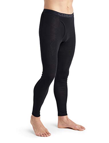 Icebreaker 100% Merinowolle Herren Base Layer - Everyday Leggings mit Eingriff - 175 Ultralight Fabric | Merino Unterwäsche | Thermo Unterwäsche Männer Winter | Thermounterwäsche - Schwarz, L von Icebreaker