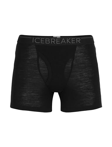 Icebreaker 100% Merinowolle Herren Base Layer - Everyday Boxers mit Eingriff - 175 Ultralight Fabric | Unterhosen Männer | Boxershorts | Unterwäsche | Merino Unterwäsche - Schwarz/Monsoon, XL von Icebreaker