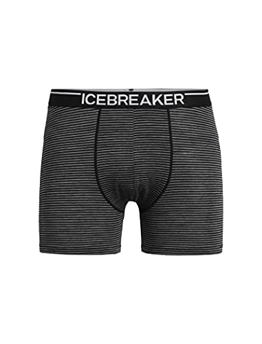 Icebreaker Herren Anatomica Boxershorts - Herren Unterhosen - Merinowolle Unterwäsche - Gritstone Heather, M von Icebreaker