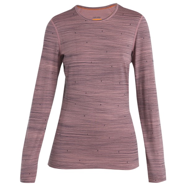 Icebreaker - Women's 200 Oasis L/S Crewe Ski Tracks - Merinounterwäsche Gr L braun/rosa von Icebreaker