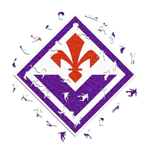 Iconic Puzzles, Fiorentina Logo, offizielles Produkt, Holzpuzzle für Erwachsene und Kinder, 100% nachhaltiges Holz, Größe M, 250 Stück von Iconic Puzzles