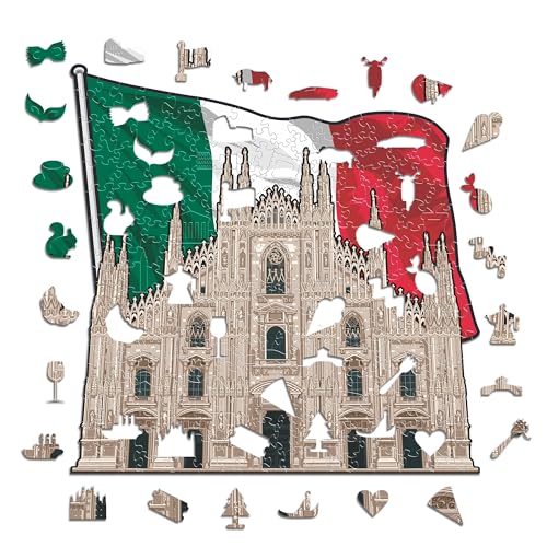 Iconic Puzzles, Milan Cathedral, 100% ökologisch nachhaltiges Holzpuzzle mit offizieller Lizenz, Größe S, 150 Teile von Iconic Puzzles