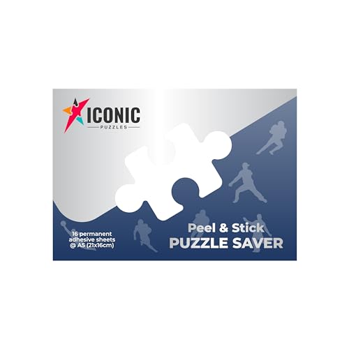 Iconic Puzzles Unisex-Adult Ohne Löcher In Die Wand Bohren, Rahmen, Schnell Und Einfach Kit Zum Aufhängen Von Holzpuzzles, Blau, Einheitsgröße EU von Iconic Puzzles