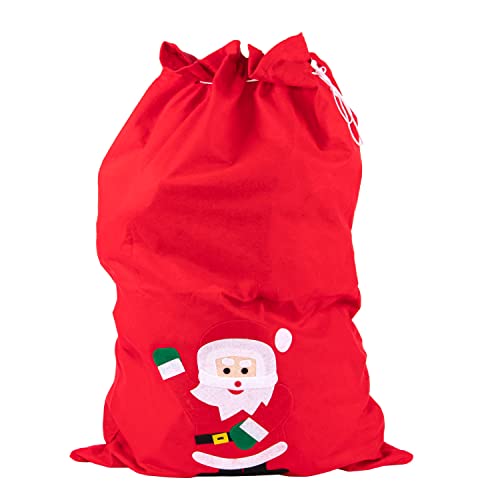 Idena 8580196 - Weihnachtsmann-Sack mit Motiv, rot, 90 x 60 cm, Filz, Geschenk von Idena