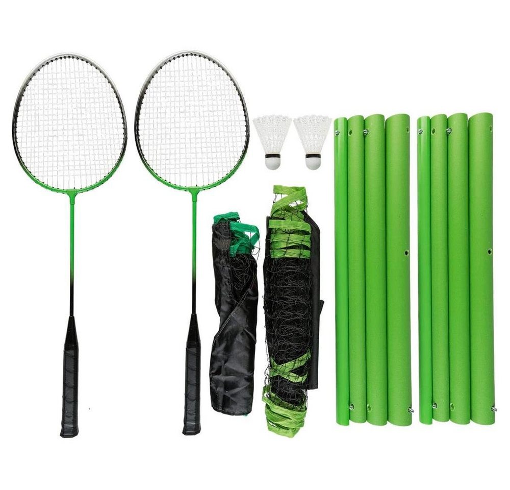 Idena Spielzeug-Gartenset 40184, Badminton- und Tennis-Netz, Set mit Federballschlägern von Idena