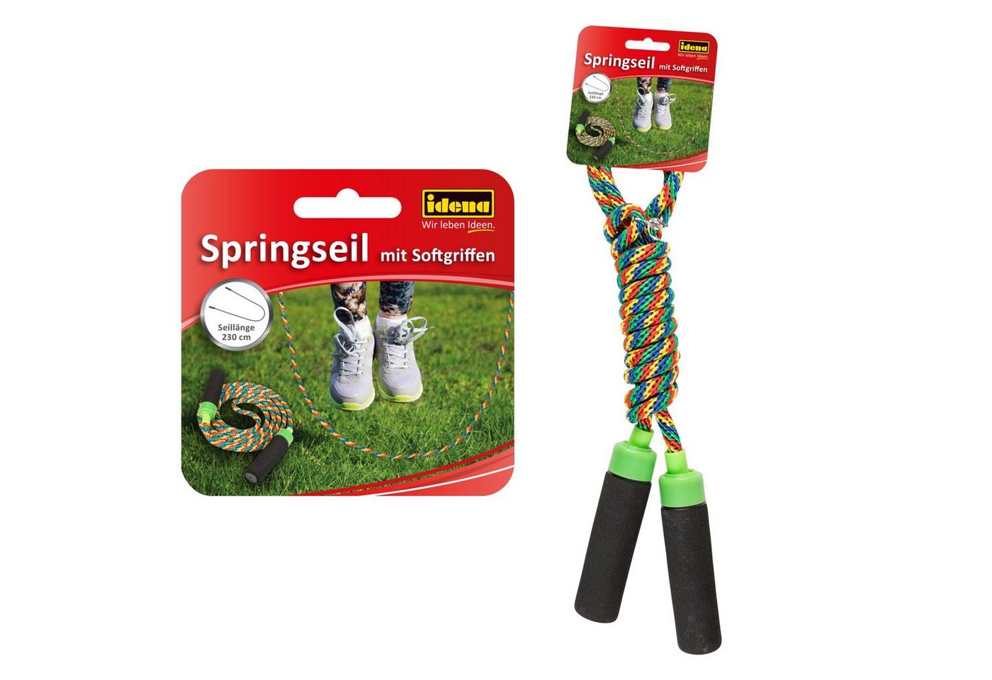 Idena Springseil Idena 40096 - Springseil mit Softgriffen für Kinder, Länge ca. 2,3 m von Idena