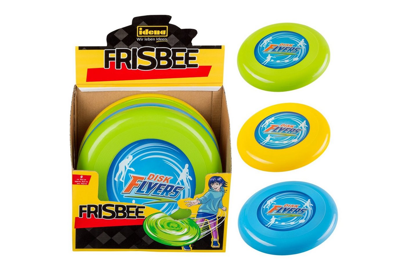 Idena Wurfscheibe Idena 40005 - Frisbee, ca. 19 cm, sortiert, ideal für den Sommer, im von Idena