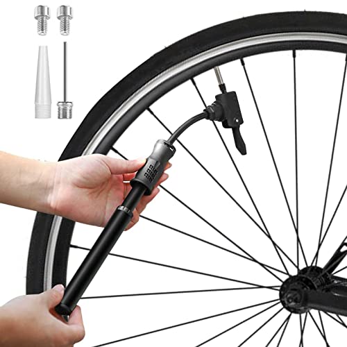 Idezek -Fahrradpumpen,100PSI einziehbare Fahrradreifenpumpe aus Aluminiumlegierung - EIN-Minuten-Schnellfüll-Reifenreparaturset mit Halterung für Straßen-, Berg- und BMX-Fahrräder von Idezek