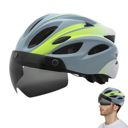 Idezek Mountainbike-Helme,Fahrrad-Reithelme - Rennradhelme mit wiederaufladbarem Rücklicht - Verstellbare Fahrradhelme mit Magnetbrille, atmungsaktive Fahrradhelme für Männer, Frauen, Erwachsene von Idezek