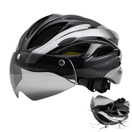 Idezek Reithelme,Mountainbike-Helme,Fahrradhelme mit wiederaufladbarem Rücklicht - Verstellbare Fahrradhelme mit Magnetbrille, atmungsaktive Fahrradhelme für Männer, Frauen, Erwachsene von Idezek