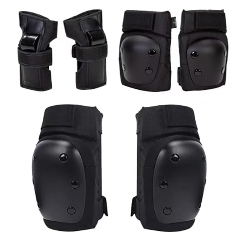 Protektoren Set für Kinder & Erwachsene 6-teilig Ellenbogenschützer Handgelenkschoner Knieschoner Schutzausrüstung Set Knieschützer (XL) von Idrese