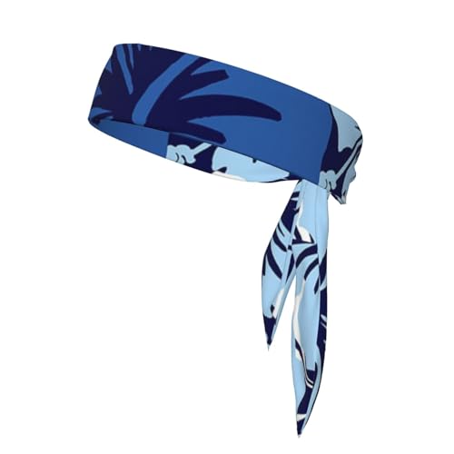 Blue Hibiscus Sport Stirnband Head Tie Unisex Anti-Rutsch Fitness Haarband für Tennis Radfahren Yoga von IguaTu