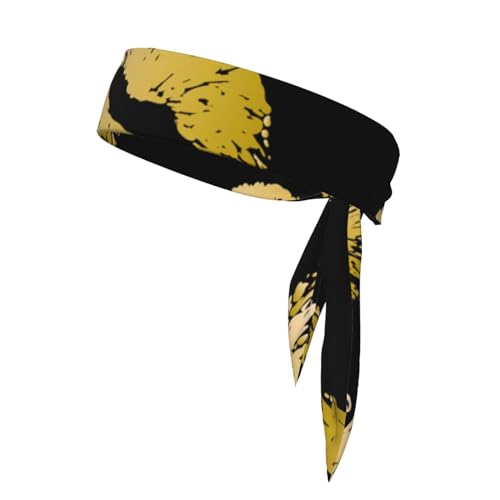 Gold Lippen Sport Stirnband Head Tie Unisex Anti-Rutsch Fitness Haarband für Tennis Radfahren Yoga von IguaTu