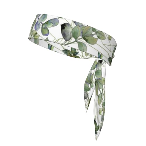Grüne Eukalyptusblätter Sport Stirnband Kopf Krawatte Unisex Anti-Rutsch Fitness Haarband für Tennis Radfahren Yoga von IguaTu