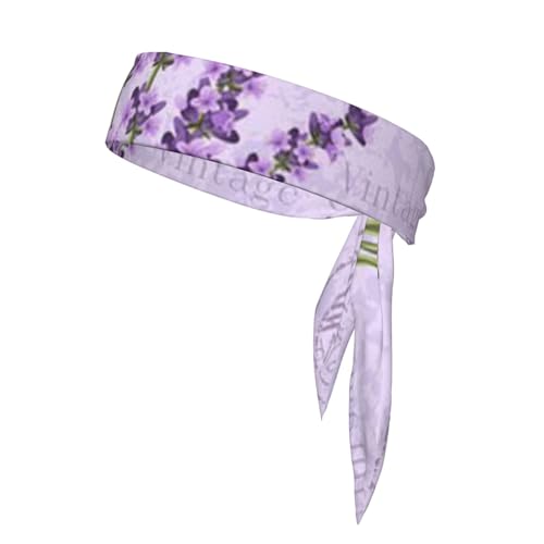 Lavender Stamp Sport Stirnband Head Tie Unisex Anti-Rutsch Fitness Haarband für Tennis Radfahren Yoga von IguaTu