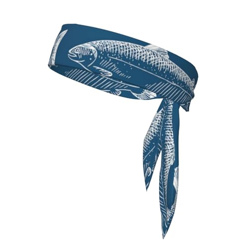 Ocean Fishes Sport Stirnband Head Tie Unisex Anti-Rutsch Fitness Haarband für Tennis, Radfahren, Yoga von IguaTu