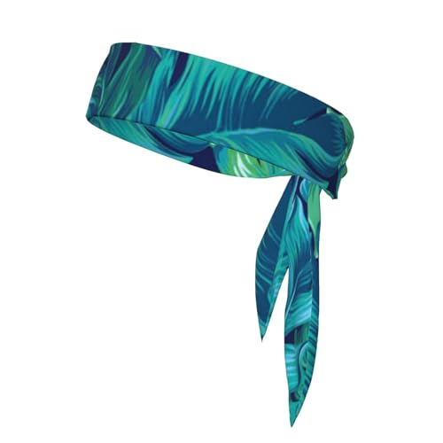 Tropische Palmenblätter Sport Stirnband Kopf Krawatte Unisex Anti-Rutsch Fitness Haarband für Tennis Radfahren Yoga von IguaTu