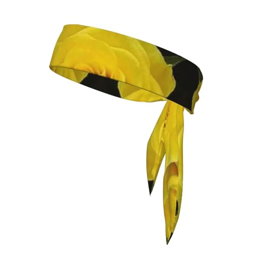Yellow Roses Sport Stirnband Head Tie Unisex Anti-Rutsch Fitness Haarband für Tennis Radfahren Yoga von IguaTu