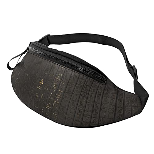 Santorini Griechische Insel Sea View Bauchtasche für Männer und Frauen, modische verstellbare Crossbody-Hüfttasche für Reisen Sport Walking, Antike ägyptische Hieroglyphene, Einheitsgröße von Iguatu